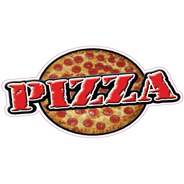 Safety Sign, 48 in Height, Vinyl, 18 in Length, Pizza